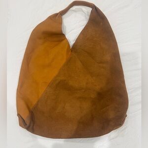 Shiraleah Two-Tone Tan and Brown Hobo Bag